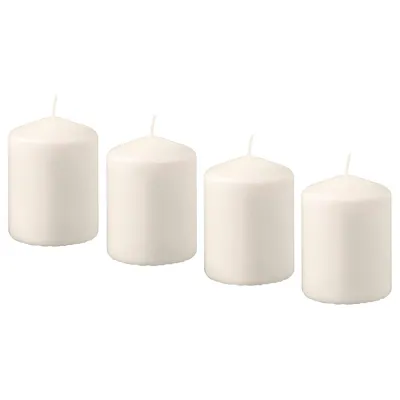 HEMSJO Unscented block candle, natural 8 cm, 00176117