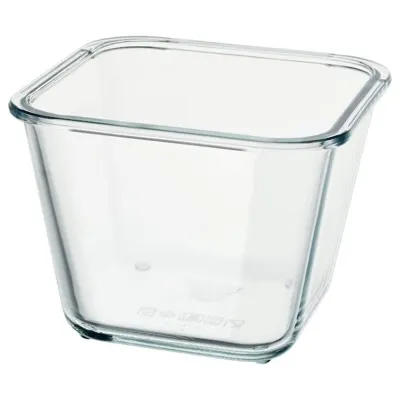 IKEA 365+ Food container, square/glass 1.2 l, 00359211