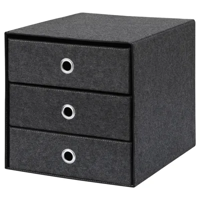 BLADDRA Mini chest with 3 drawers, grey, 33x38 cm, 00511586