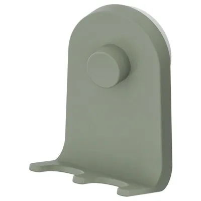 OBONAS Triple hook with suction cup, grey-green, 7x11 cm, 00515589