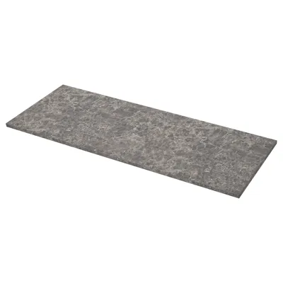 EKBACKEN worktop, dark grey marble effect/laminate, 246x2.8 cm, 60397173