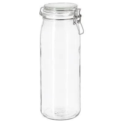 KORKEN jar with lid, clear glass, 2 l, 10213548