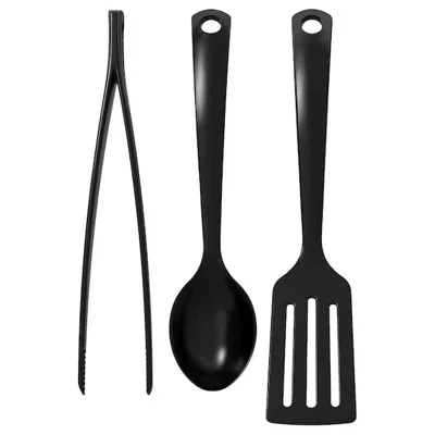 GNARP 3-piece kitchen utensil set, black, 10335842