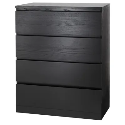 MALM Chest of 4 drawers, black-brown, 80x100 cm, 10354623