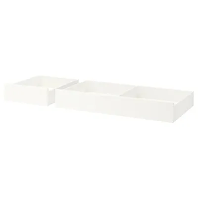 SONGESAND bed storage box, set of 2, white, 200 cm, 10372537