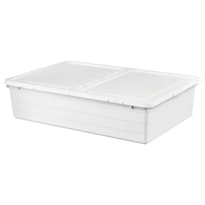 SOCKERBIT storage box with lid, white, 50x77x19 cm, 10411534