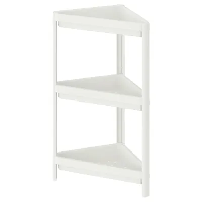 VESKEN Corner shelf unit, white 33x33x71 cm, 10453883