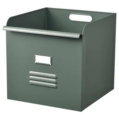 REJSA Box, grey-green/metal 32x35x32 cm, 10457796