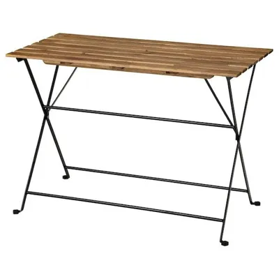 TARNO table, outdoor, black/light brown stained, 100x54 cm, 10471938