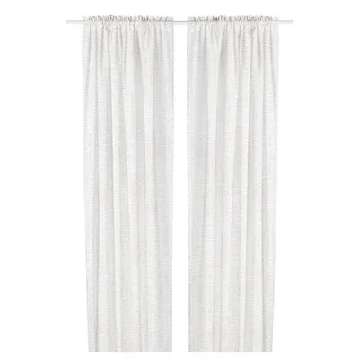 KLOVERALM curtains, 1 pair, white/beige, 145x250 cm, 10490729