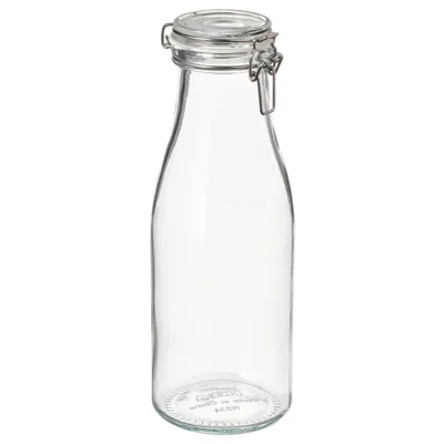 KORKEN Bottle shaped jar with lid, clear glass, 1.4 l, 10541371