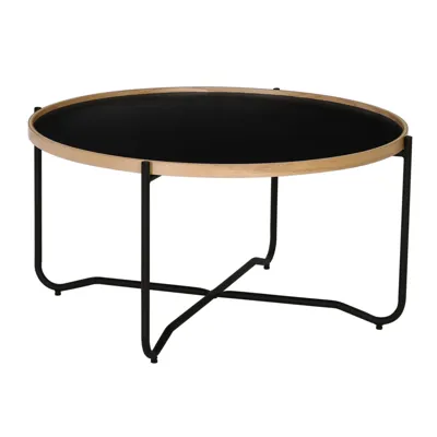 TANIX Coffee table big, Oak/Black, 81.5cm, 132010