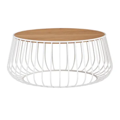 GABBIA Coffee table, white/natural, 80cm, 132061