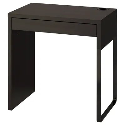 MICKE Desk, black-brown 73x50 cm, 20354279
