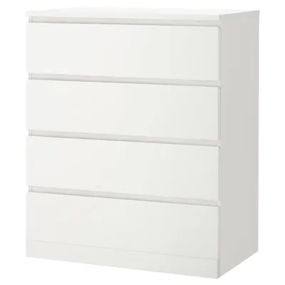 MALM chest of 4 drawers 80x101 cm white, 20354646