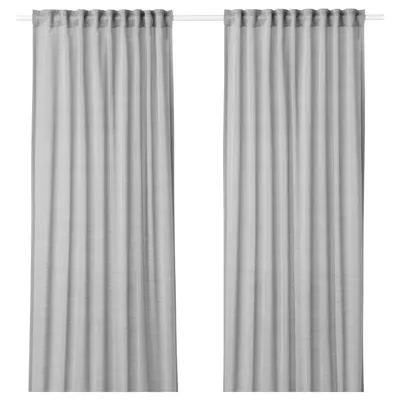 HILJA Curtains, 1 pair, grey, 145x250 cm, 20390734