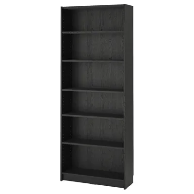 BILLY Bookcase, black oak effect, 80x28x202 cm, 20477341