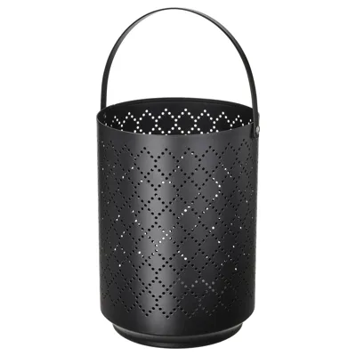 URSKILJA Lantern for block candle, black, 22 cm, 20509709