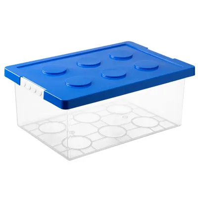 Toy Sundry Storage Container-L Blue, Blue Lid, 48*32*20.5Cm 4589767200091