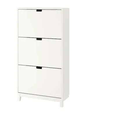 STALL Shoe cabinet with 3 compartments, white 79x29x148 cm, 10530264