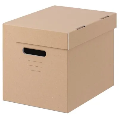 PAPPIS Box with lid, brown, 30188656