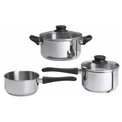 ANNONS 5-piece cookware set, glass/stainless steel, 30207400