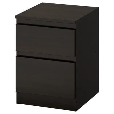 KULLEN Chest of 2 drawers, black-brown 35x49 cm, 30355706