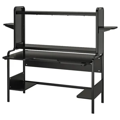 FREDDE Gaming desk, black 140/185x74x146 cm, 30361953