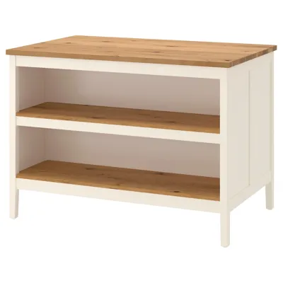 TORNVIKEN Kitchen island, off-white/oak, 126x77 cm, 30402246