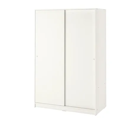 KLEPPSTAD Wardrobe with sliding doors, white 117x176 cm, 30437241