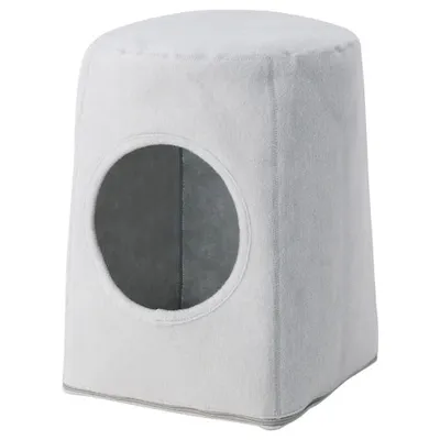 LURVIG cat house for stool, light grey, 30467600
