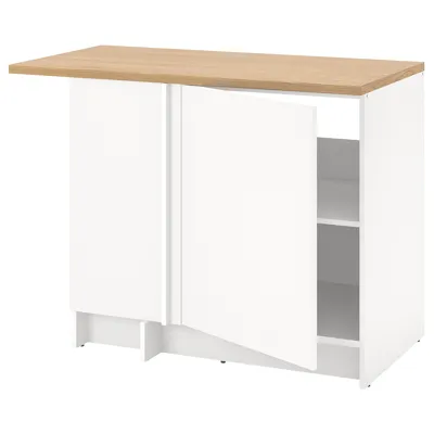 KNOXHULT Corner base cabinet, white, 100x85 cm, 30496315