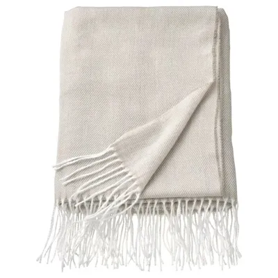 HOLMVI Throw, grey-beige, 120x160 cm, 30542100
