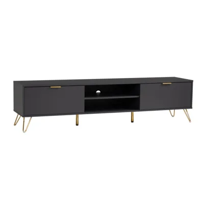VOLOS TV bench, black/gold, 180x40x44.3 cm, 336046