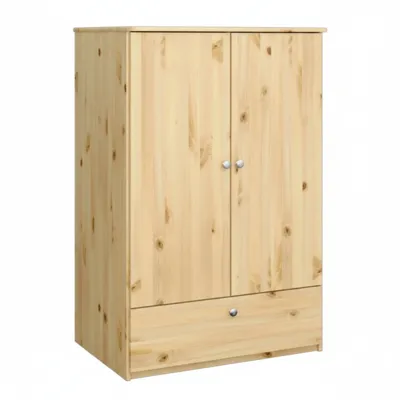 TVILUM Memphis Children Wardrobe 80x56.4x123 cm - Nat Lacquer Pine