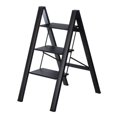 3- Step Stool -Alluminum Alloy, Black, 84*45.5Cm 4589767237271