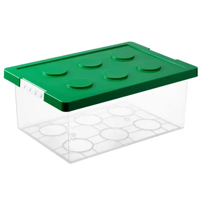 Toy Sundry Storage Container-L Green, Green Lid, 48*32*20.5Cm 4589767200107