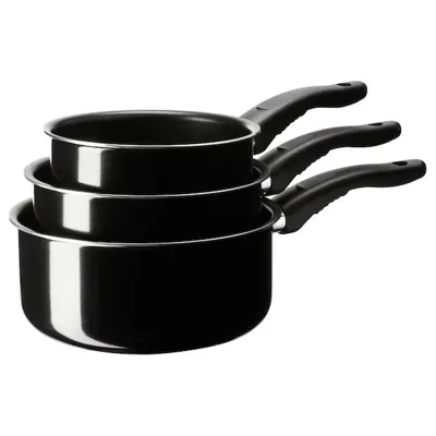 KAVALKAD saucepan set of 3, black, 40142026