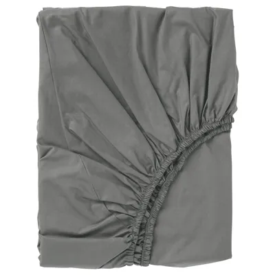ULLVIDE Fitted sheet, grey 90x200 cm, 40335548