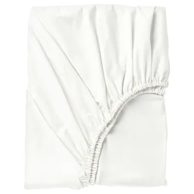 SOMNTUTA Fitted sheet, white, 90x200 cm, 40412810
