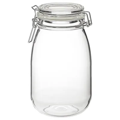 KORKEN jar with lid 1.8 L clear glass, 50213551