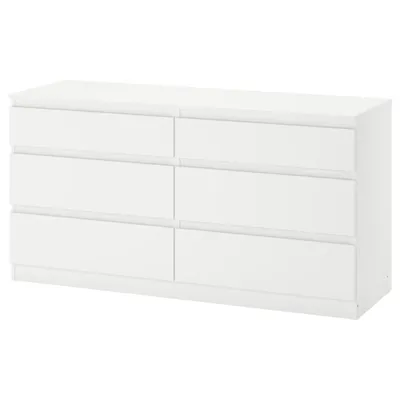 KULLEN Chest of 6 drawers, white140x72 cm, 50355734