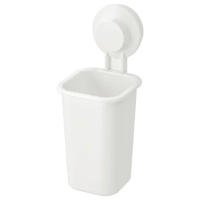 TISKEN Toothbrush holder with suction cup, white, 50381295