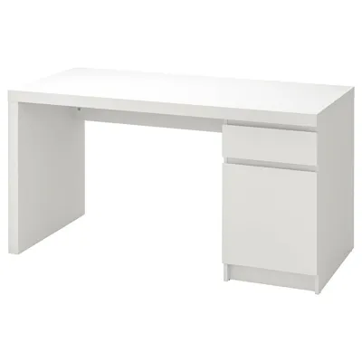 MALM Desk, white 140x65 cm, 50361754