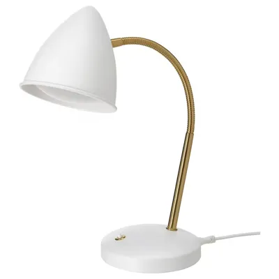 ISNALEN LED Work Lamp, white/brass-colour, 00514368