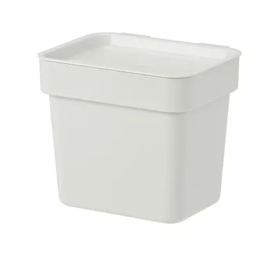 HALLBAR Bin with lid, light grey, 3l, 60432195