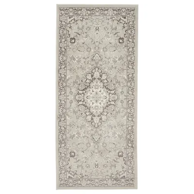 VEDBAK Rug, low pile, light grey, 80x180 cm, 60528895