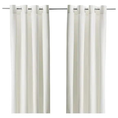 MERETE Room darkening curtains, 1 pair, bleached white, 145x250 cm, 70172205