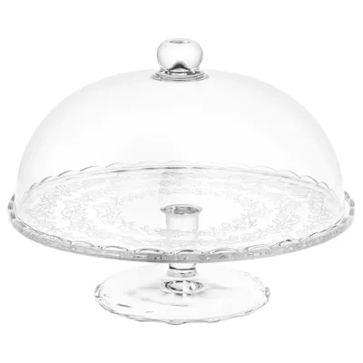 ARV BROLLOP Serving stand with lid, clear glass 29 cm, 70192661