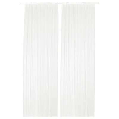 TERESIA Sheer curtains, 1 pair, white, 145x250 cm, 70232332